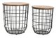 Jofran Inc. Global Archive Rondo 2-Piece Brown Nesting End Table Set with Black Base-0