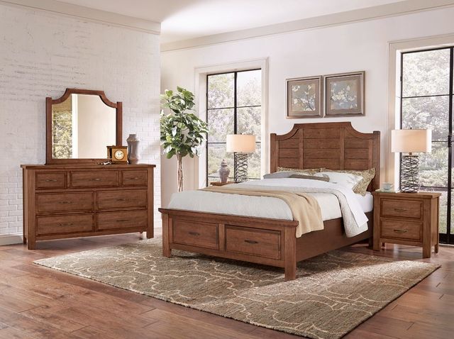 Artisan & Post by Vaughan-Bassett Maple Road Antique Amish Queen Storage Panel Scalloped Bed-1