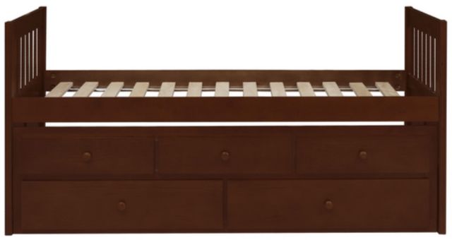 Homelegance® Rowe Dark Cherry Twin Over Twin Trundle Bed-2