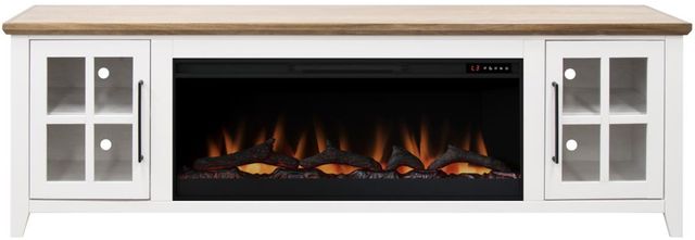 Legends Home Providence Bourbon/White 83" Fireplace Console-3