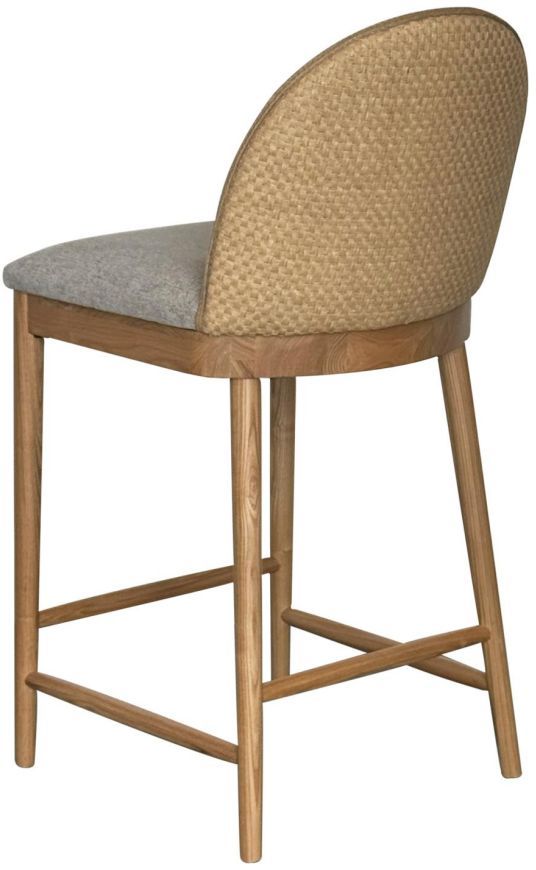 Nest Home Collections Gracie Anew Gray/Natural/Rattan Counter Stool-2