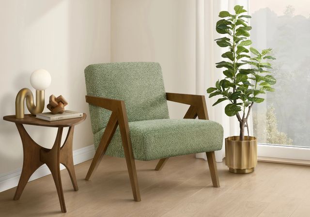 Monarch Specialties Inc. Green/Walnut 30" Accent Chair-1