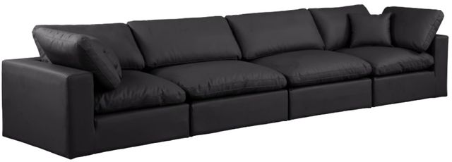 Meridian Furniture Comfy 4-Piece Black Sofa-0