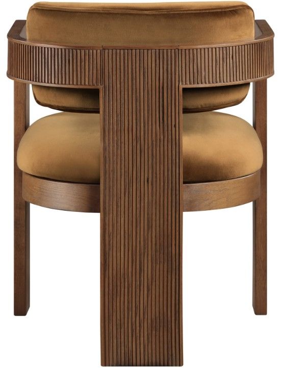 Meridian Furniture Sacha Saddle/Walnut Velvet Dining Chair-3