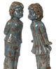 A & B Home 2-Piece Blue/Gray Kissing Boy and Girl Statue Set-1