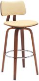 Armen Living Pico Cream/Walnut Swivel Bar Stool-0