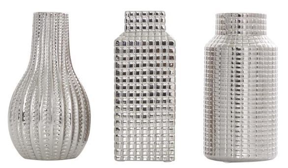 Deco Marche 3-Piece Silver Vase Set-2