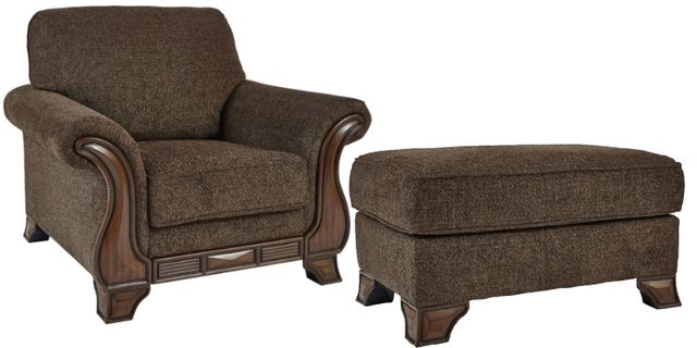 Benchcraft® Miltonwood 2-Piece Teak Chair and Ottoman Set-0
