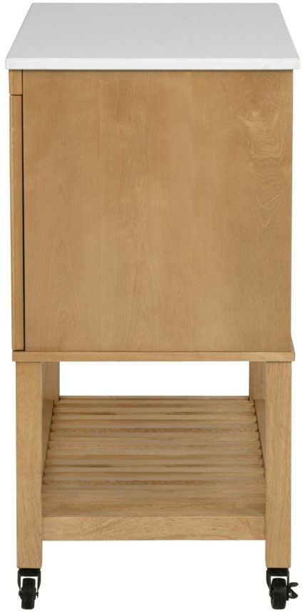 Linon Poppy Natural/White Kitchen Cart-3