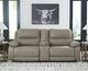 Signature Design by Ashley® Brannigan 3-Piece Pebble Power Reclining Small Spaced Sectional-1