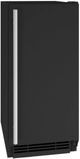 U-Line® 15" Black Solid Clear Cube Ice Maker -0