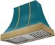 AGA Cascade 36" Salcombe Blue Wall Mounted Range Hood with Antique Brass Trim-0