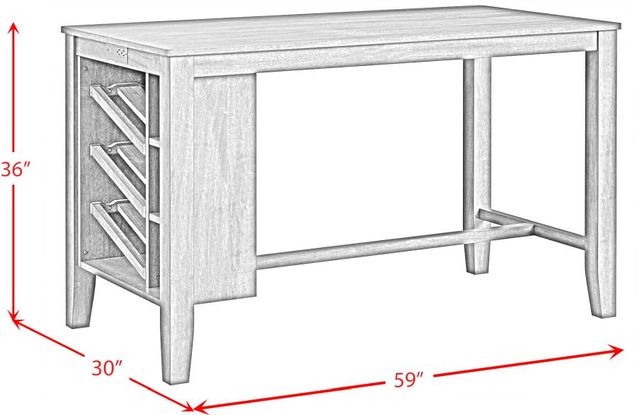 Elements International Santa Barbara 3-Piece Dark Gray/Walnut Kitchen Island Set-2