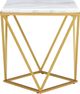 Elements International Riko White Square End Table with Gold Base-1