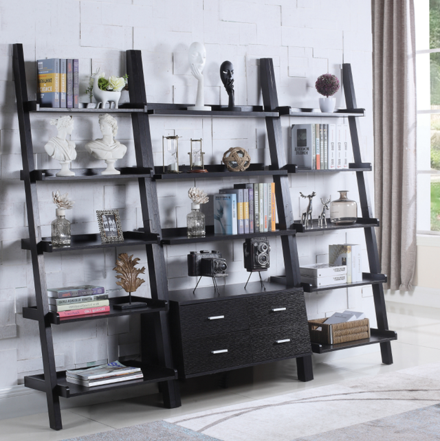Coaster® Bower 3-Piece Cappuccino Storage Ladder Bookcase Set-3