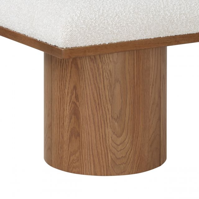 Meridian Furniture Pavilion 5-Piece Cream/Walnut 90" Modular Bench Set-3