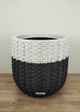 Le Present White and Black 19" Basket Planter-5