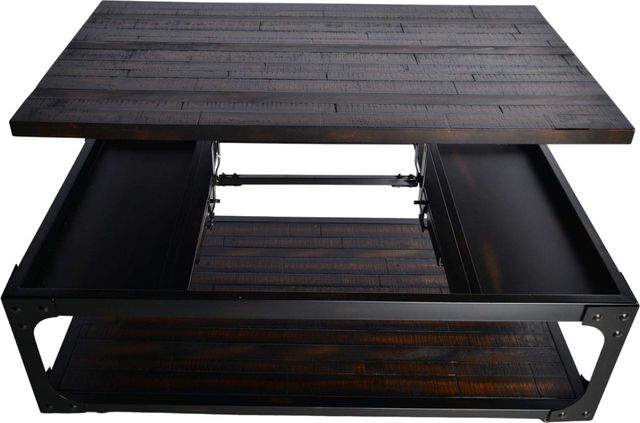 Steve Silver Co. Sherlock Antiqued Brown Lift Top Cocktail Table with Casters-3