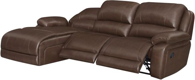 Coaster® Mackenzie 3-Piece Chestnut Reclining Sectional with Chaise-0
