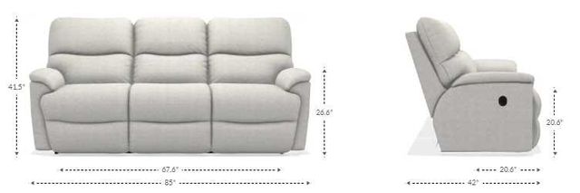 La-Z-Boy® Trouper Gray Leather Manual Reclining Sofa-2