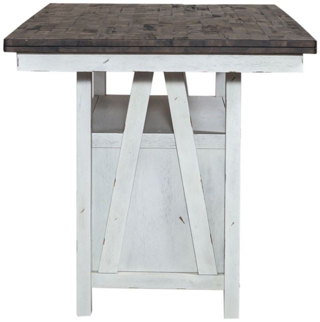 Liberty Furniture Farmhouse Brown Gathering Table with White Base-3