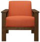 Homelegance® Helena Orange/Walnut Accent Chair with Storage Arms-2