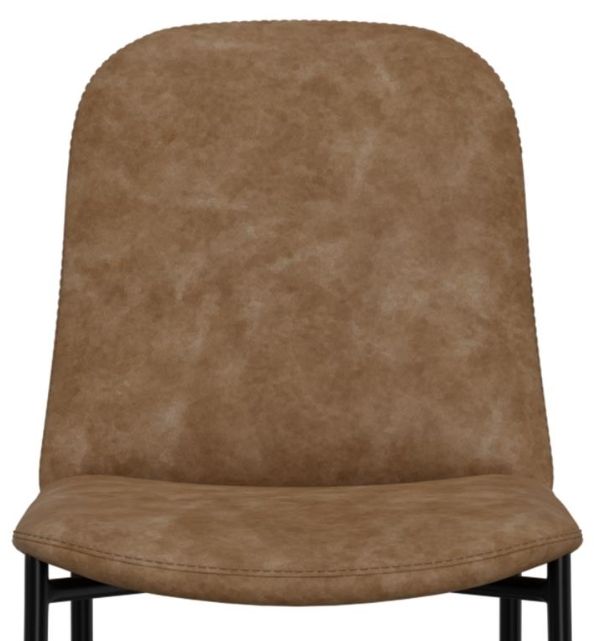 International Furniture Direct Seating Blacksmithing Matte Black/Cognac 30" Barstool-3