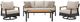 Signature Design by Ashley® Carlsbad Beach 4-Piece Dark Brown/White Aluminum Outdoor Conversation Set-0