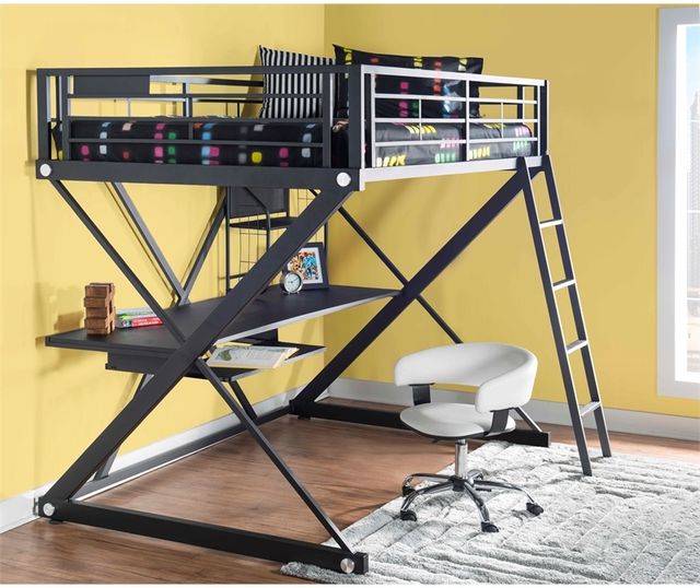 Powell® White Gas Lift Desk Chair-1