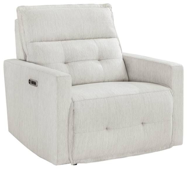 Homelegance® Salida White Power Reclining Chair with Power Headrests-0