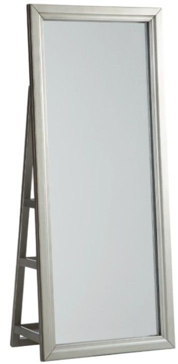 Signature Design by Ashley® Evesen Champagne Floor Standing Mirror with Storage and LED-2