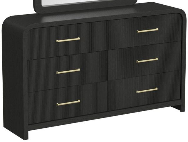 Elements International Ridgemont Black Drawer and Mirror Set-2