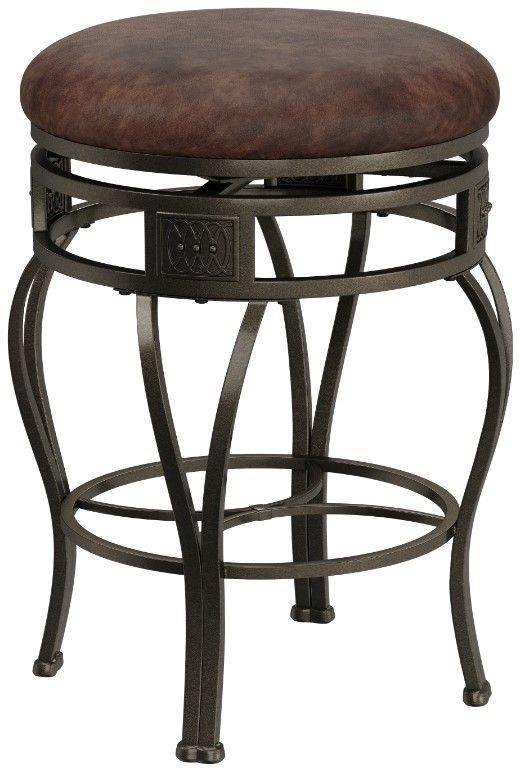 HH2 Home Montello Old Steel Backless Swivel Counter Stool-0