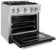 ZLINE Classic 30" Stainless Steel Pro Style Dual Fuel Range with Black Matte Door-4