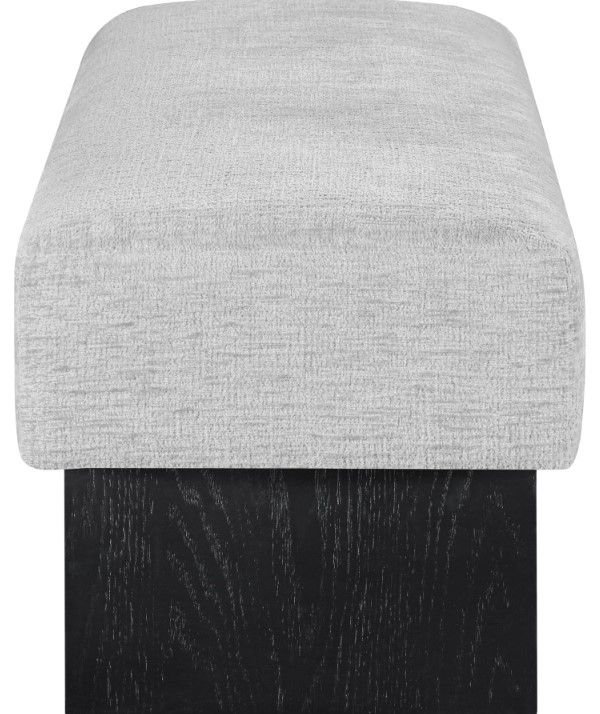 Meridian Furniture Alora Gray/Black Upholstered Bench-2