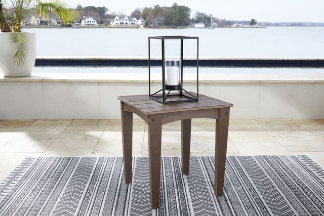 Signature Design by Ashley® Emmeline Brown Polyethylene Outdoor End Table-3