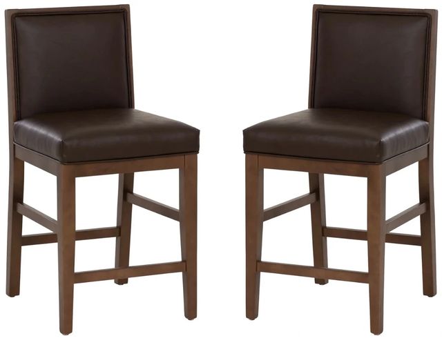 Linon Ramsey 2-Piece Brown Counter Stool-0