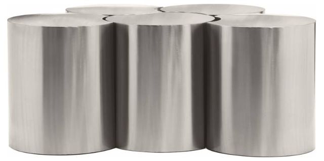 Meridian Furniture Dimple 5-Piece Silver 18" Modular Nesting Coffee Table Set-1