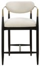 Uttermost® Moxie Matte Black/Off-White Counter Stool with Brushed Brass Accent-3