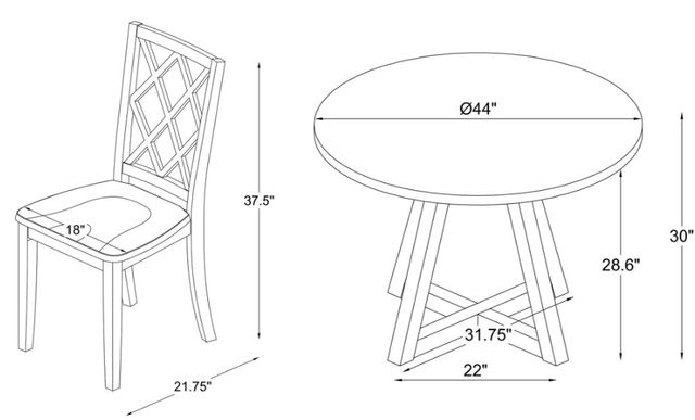 Powell® Maui 5-Piece Mint/White Dining Set-2