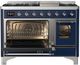 Ilve® Majestic III 48" Midnight Blue Pro Style Dual Fuel Natural Gas Range with Triple Glass Door and Chrome Trim-2