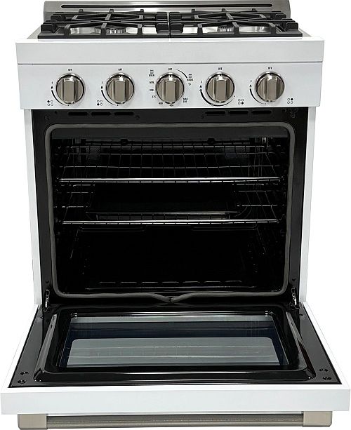 Unique® Appliances Classic Retro 30" White Slide-In Propane Gas Range-1
