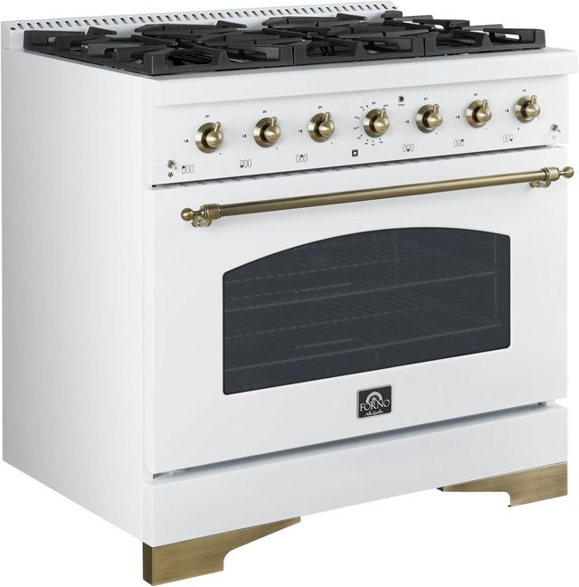FORNO® Antico Alta Qualita 36" White Pro Style Dual Fuel Range-2