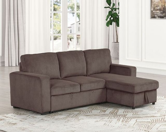 Furniture of America® Yves 2-Piece Brown L-Shape Sectional-1