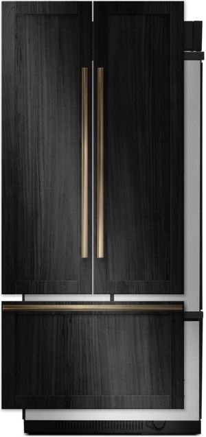 Front view of the JennAir® 36 in. 20.8 Cu. Ft. Panel Ready Built In Counter Depth French Door Refrigerator