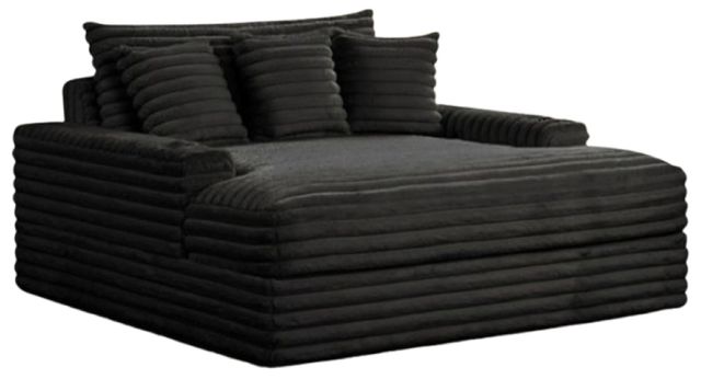 Furniture of America® Veyrier Black Arm Chaise-0