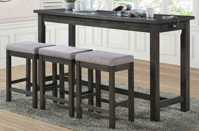Mazin Furniture Connected 4-Piece Gray Counter Height Dining Set-0
