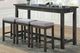 Mazin Furniture Connected 4-Piece Gray Counter Height Dining Set-0