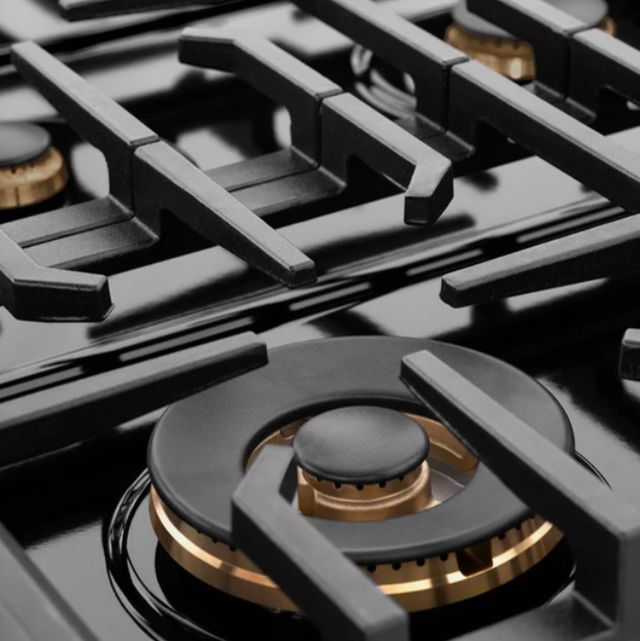 ZLINE Paramount 36" Black Satin Stainless Steel Gas Rangetop with 6 Brass Burners and Porcelain Cooktop -3