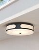 Currey & Company Swale Black/White Glass/Metal Outdoor Flush Mount-4